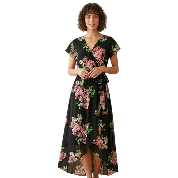 scobe Dresses & Skirts - Scobe High-low Faux Wrap Maxi Dress